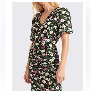Veronica Beard Janis  Ruched Floral Dress sz 8